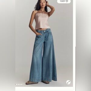 Pilcro Mid-Rise Super-Wide-Leg Jeans size 31